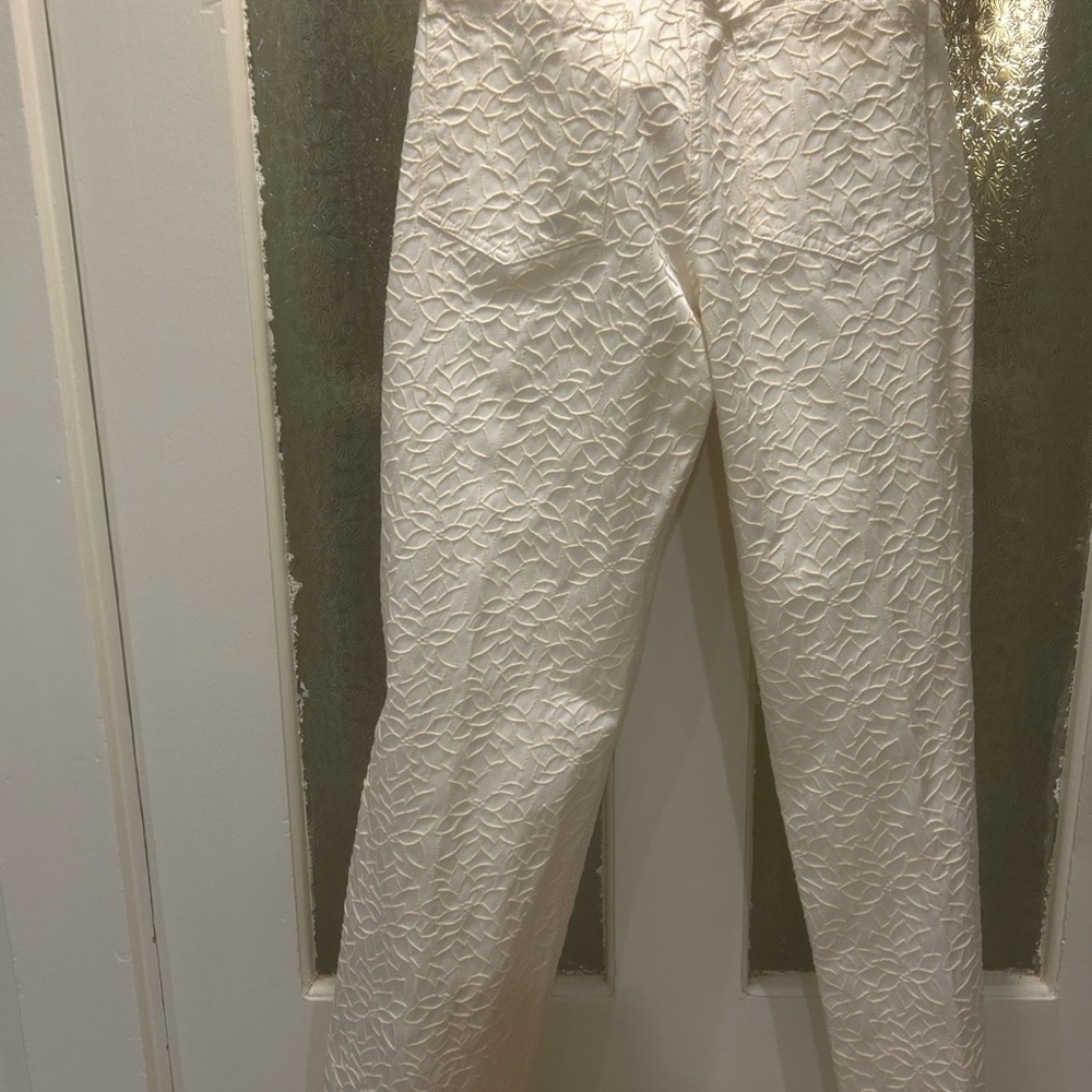Cream Textured Pants - Picture 2 of 6